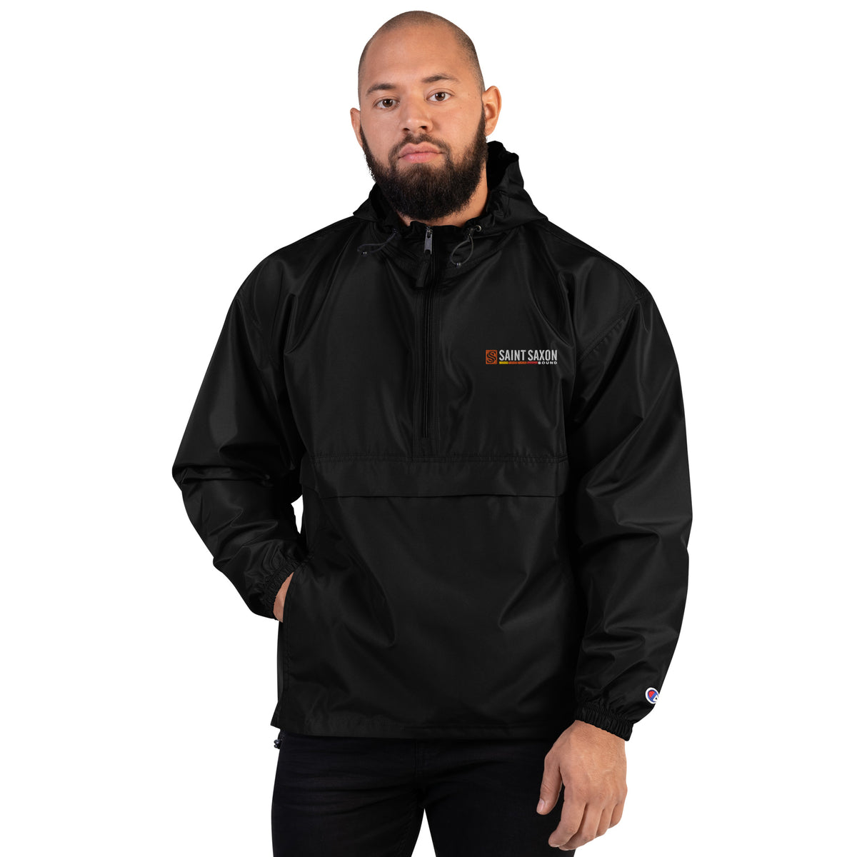 Embroidered Champion Packable Jacket | saint-saxon-sound