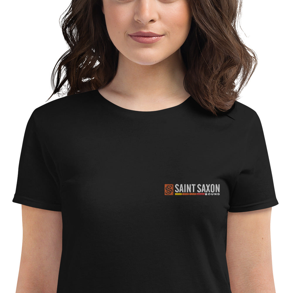 Women's Embroidered Short Sleeve T-Shirt | saint-saxon-sound